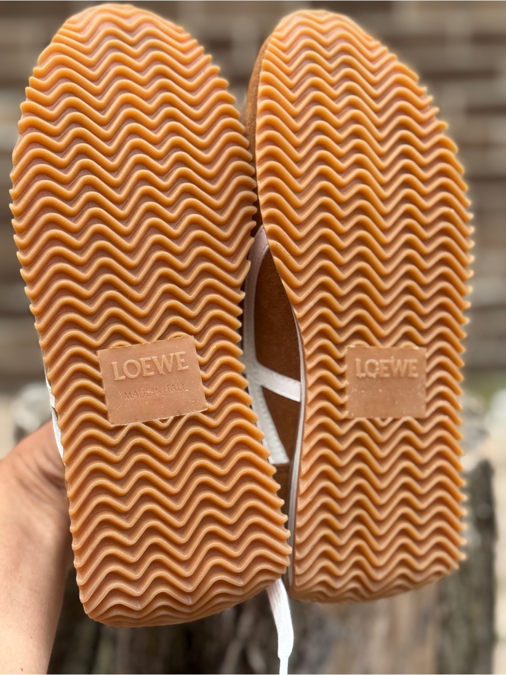Loewe White and Tan Suede-Trim Athletic Sneakers size 38 - Picture 5 of 10
